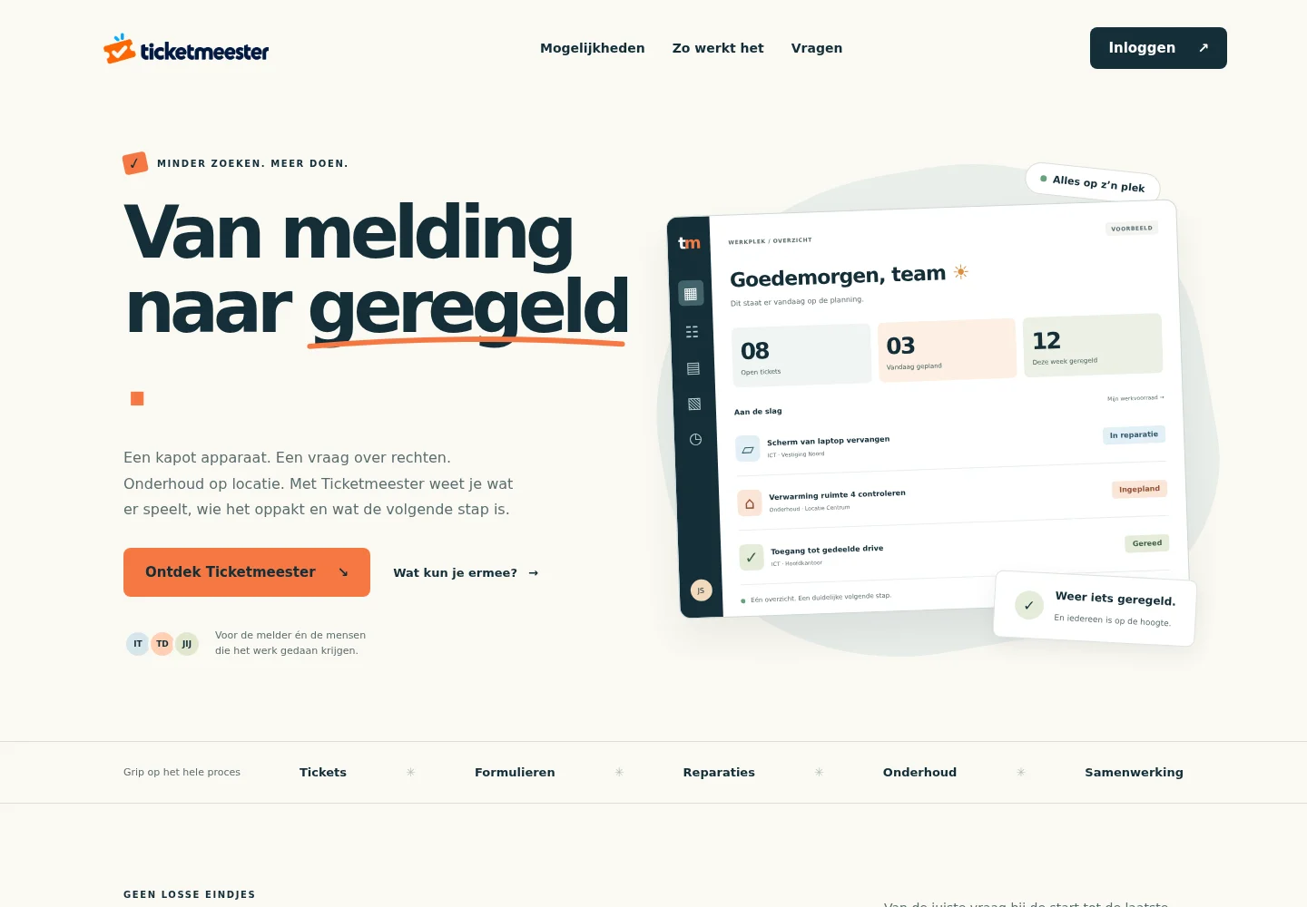 Schermbeeld van Ticketsysteem